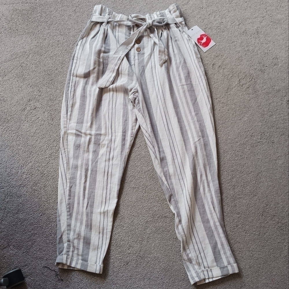 Hot Kiss NWT High Waist Striped Pants